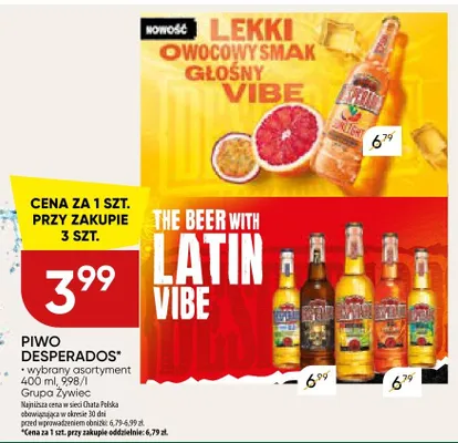 Piwo Desperados wybrany asortyment promocja w Chata Polska