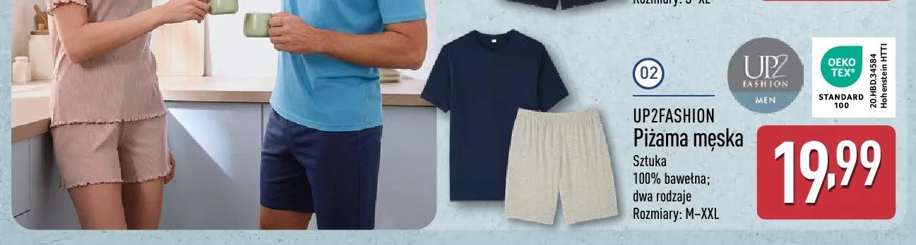 Piżama męska UP2FASHION promocja w Aldi