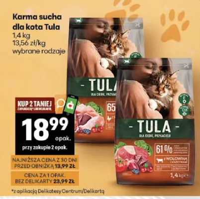 Karma sucha dla kota Tula promocja w Delikatesy Centrum