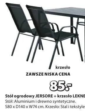 Stół ogrodowy + krzesło promocja w Jysk