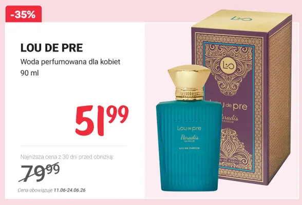 Woda perfumowana dla kobiet Lou De Pre Paradis Vanille promocja w Rossmann