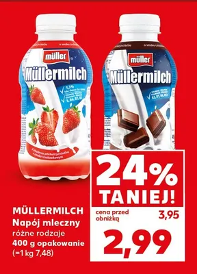Napój mleczny czekoladowy Müllermilch promocja w Kaufland