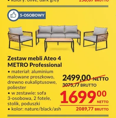 Zestaw mebli Ateo 4 Metro Professional promocja w Makro