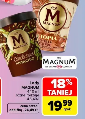 Lody Magnum Crackleties Pistachio promocja w Carrefour Market