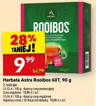 Herbata Astra Rooibos 60T promocja w Twój Market