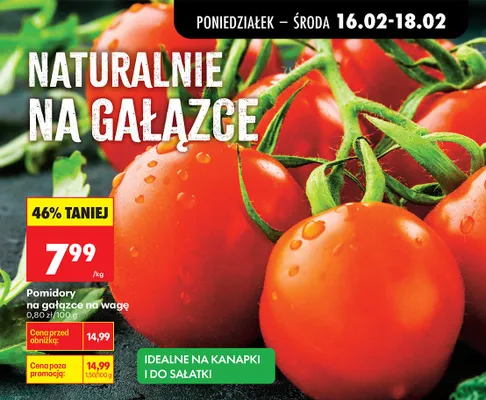 Pomidory na gałązce promocja w Biedronka
