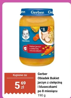 Obiadek Bukiet jarzyn z cielęciną i kluseczkami po 8 miesiącu promocja w Biedronka