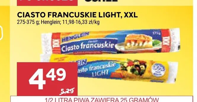 Ciasto francuskie XXL Henglein promocja w Stokrotka