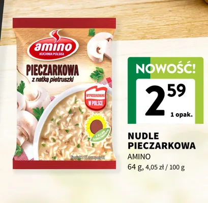 Nudle pieczarkowa Amino promocja w Intermarche