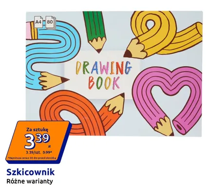 Szkicownik A4 80 kartek promocja w Action