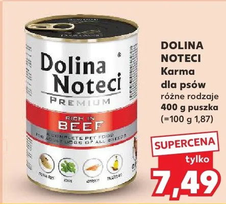 Karma dla psów Dolina Noteci Premium Rich in Beef promocja w Kaufland