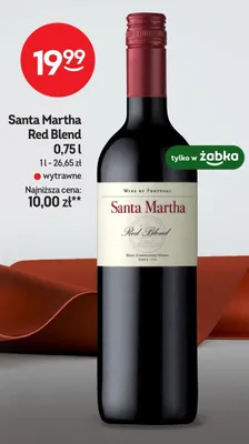 Wino Santa Martha Red Blend wytrawne promocja w Żabka