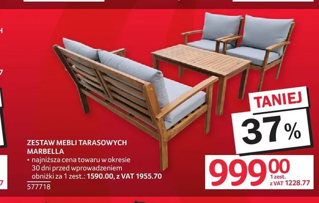 Zestaw mebli tarasowych Marbella promocja w Selgros