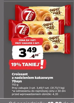Croissant z nadzieniem kakaowym 7Days Super Max promocja w Netto