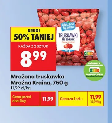 Mrożona truskawka Mroźna Kraina 750g promocja w Biedronka
