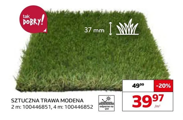 Sztuczna trawa Modena 37 mm promocja w Komfort
