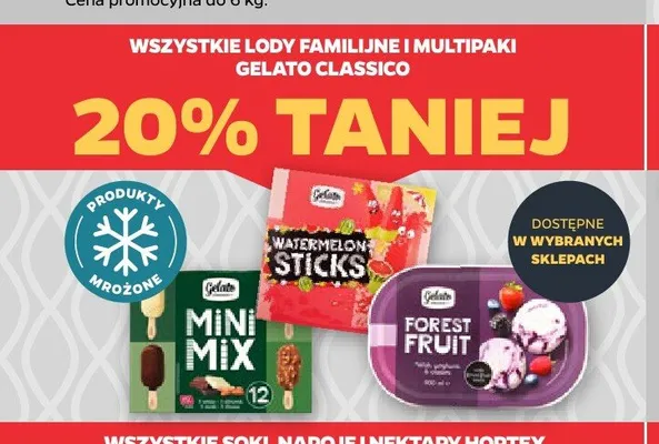 Lody familijne i multipaki Gelato Classico promocja w Netto