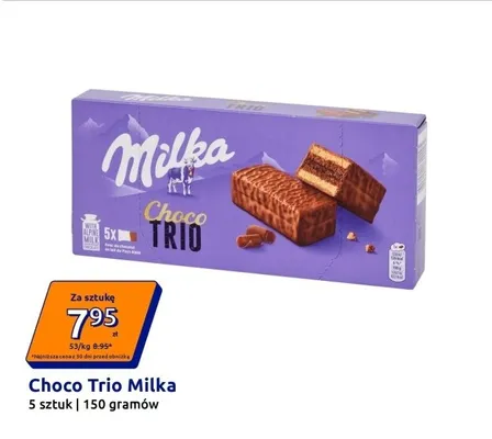 Ciastka Choco Trio Milka 5-pak 150 g promocja w Action