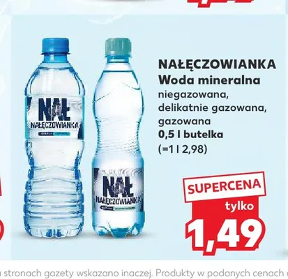 Woda mineralna gazowana delikatnie Nałęczowianka promocja w Kaufland