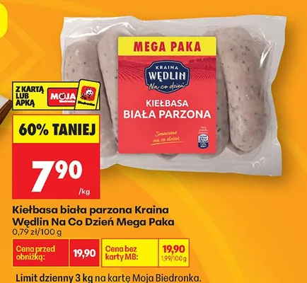 Kiełbasa biała parżona mega paka promocja w Biedronka