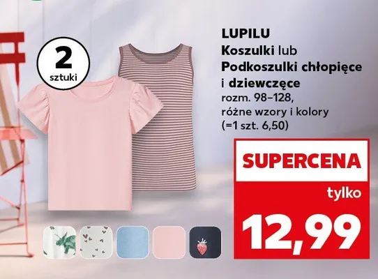 Podkoszulki chłopięce i dziewczęce Lupilu 2-pak promocja w Kaufland