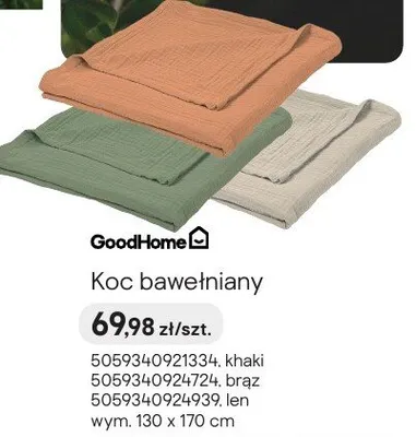 Koc bawełniany GoodHome promocja w Castorama
