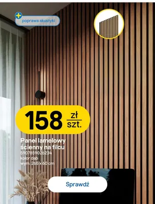 Panel lamelowy ścienny na filcu promocja w Castorama