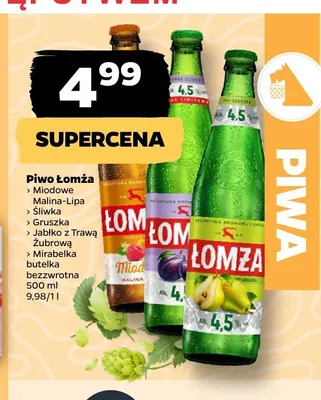 Piwo Łomża Miodowe Malina-Lipa promocja w Netto