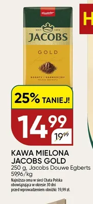 Kawa mielona Jacobs Gold promocja w Chata Polska
