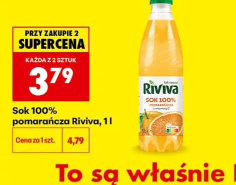 Sok 100% pomarańcza Riviva promocja w Biedronka
