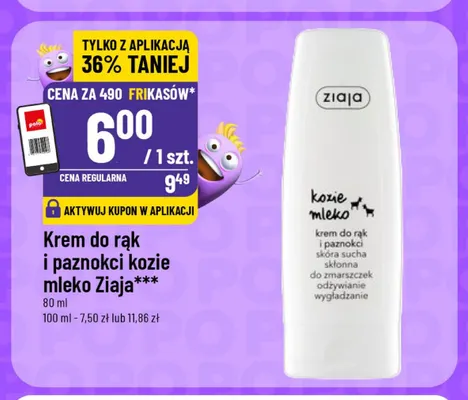 Krem do rąk i paznokci kozie mleko Ziaja promocja w POLOmarket
