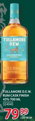 Whisky Tullamore D.E.W. Rum Cask Finish 43% 700 ml promocja w Selgros
