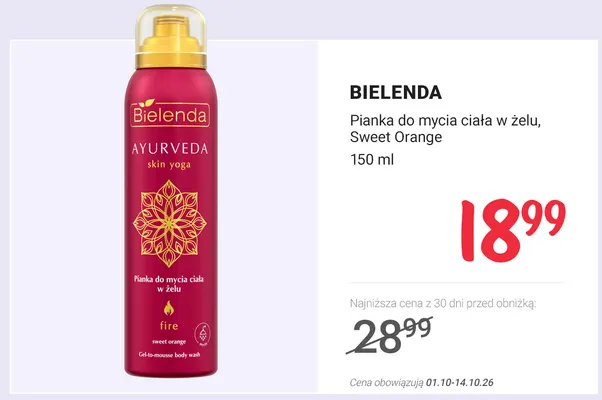 Pianka do mycia ciała w żelu Sweet Orange Bielenda promocja w Rossmann