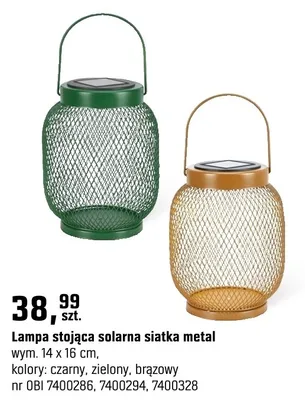 Lampa stojąca solarna siatka metal promocja w OBI