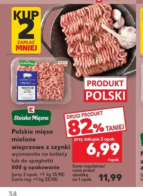 Polskie mięso mielone wieprzowe z szynki Stoisko Mięsne promocja w Kaufland