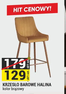 Krzesło barowe Halina kolor brązowy promocja w Merkury Market