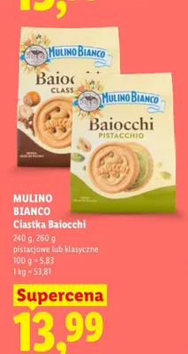 Ciastka Baiocchi pistacjowe Mulino Bianco promocja w Lidl