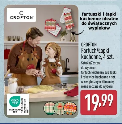 Łapki i rękawice kuchenne Crofton 4-pak promocja w Aldi