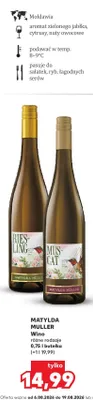 Wino białe Matylda Müller Riesling promocja w Kaufland