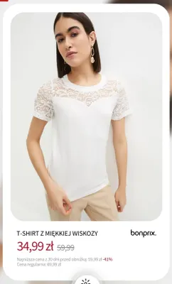 T-shirt z miękkiej wiskozy Bonprix promocja w bonprix