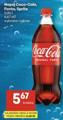 Napój Coca-Cola, Fanta, Sprite wybrane rodzaje promocja w Delikatesy Centrum