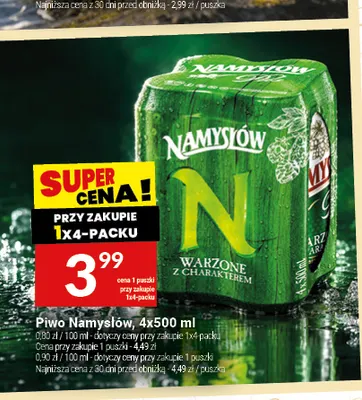 Piwo Namysłów 4-pak 500 ml promocja w Twój Market