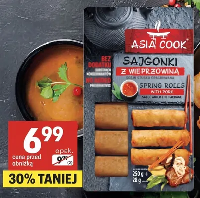 Sajgonki z wieprzowiną Asia Cook promocja w Delikatesy Centrum