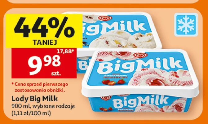 Lody śmietankowe Big Milk promocja w Auchan