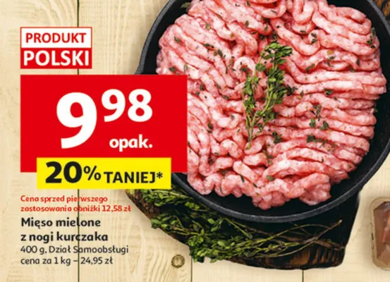 Mięso mielone z nogi kurczaka promocja w Auchan