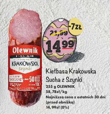 Kiełbasa Krakowska Sucha z Szynki promocja w Arhelan
