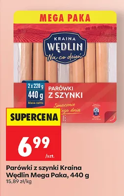 Parówki z szynki Kraina Wędlin Mega Paka promocja w Biedronka