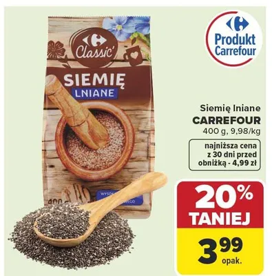 Siemię lniane Kresto promocja w Carrefour Market