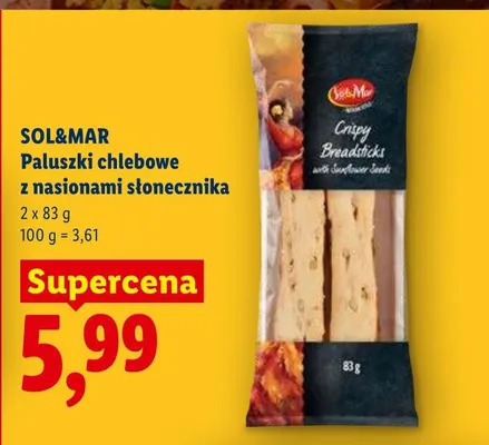 Paluszki chlebowe z nasionami słonecznika promocja w Lidl