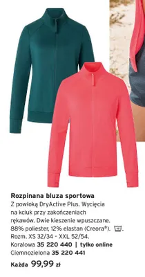 Rozpinana bluza sportowa promocja w Tchibo